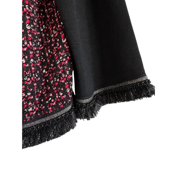 ST. JOHN MILANO KNIT TWEED BOUCLE FRINGE CROPPED JACKET - Picture 3 of 4